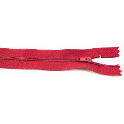 Nedeliteľný jemný plastový špirálový zips (veľkosť číslo 3) rôzne farby - dĺžka 12 cm - 60 cm 20 cm Tmavo Červená