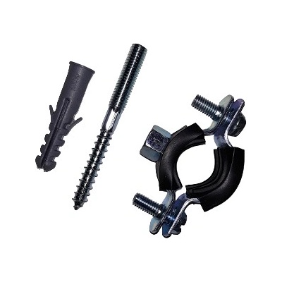 Objímka s gumou 75-80 mm 2 1/2" se šroubem a hmoždinkou