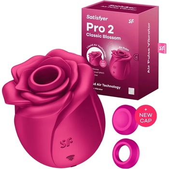 Клитор стимулатор с 2 приставки, Роза - Pro 2 Classic Blossom (SATISFY450)