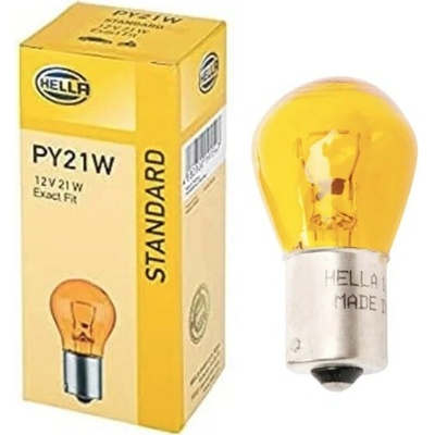 HELLA žárovka 21W 12V BAU15S PY21W (ORANGE) - oranžová směrovka/blinkr 1 kus