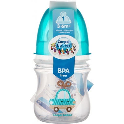 Canpol babies láhev se širokým hrdlem Toys zelená 120ml