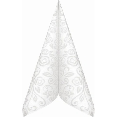 Airland ubrousky z netkané textílie Premium “dekor R” bílé 40x40cm