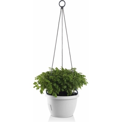 Gardenico Samozavlažovací závěsný květináč Marina bílá pr. 30 cm – Zboží Dáma