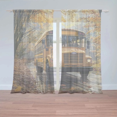 Sablio Záclony Žltý školský autobus: 2ks 150x250cm