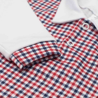 Dojčenské Polo body New Baby Checkered biele