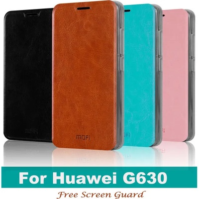 Huawei Ascend G630 Mofi Wallet Кожен Калъф + Стилус