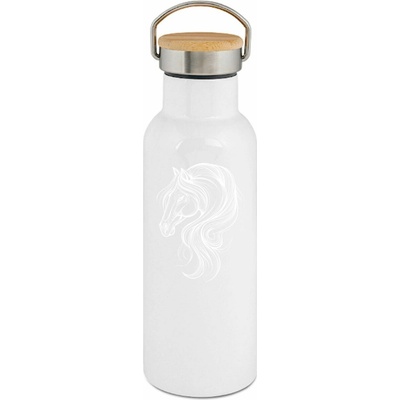 123TRIKO termoska Kůň, art kolekce, V4, bílý tisk 500 ml