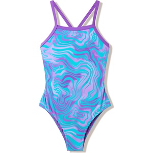 Speedo Детски бански костюм Speedo Kid's Print Thinstrap Swimsuit - Pace Purple - размер 116 (EU) (750-3087-0112)