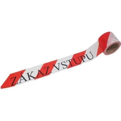 TOPTRADE páska výstražná, nelepicí, "Zákaz vstupu", červeno – bílá, 75 mm x 100 m