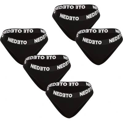 Nedeto Комплект от пет дамски бикини Nedeto Black Nedeto | Cheren | ЖЕНИ | L