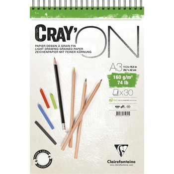 Clairefontaine Cray'On Wirebound Pad Скицник 30 A3 160 g (975032C)
