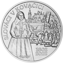 MINCOVNA KREMNICA statny podnik Stříbrná slov. mince 10 EUR Osídlení Kovačic Slováky 220. výročí stand 18 g