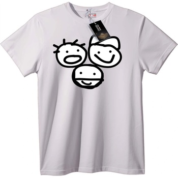 NOONEBRAND Тениска Три усмихнати лица - 2XL, White
