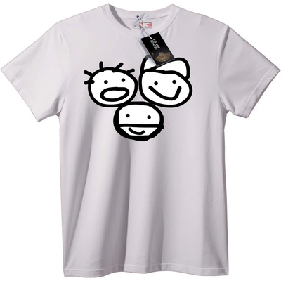 NOONEBRAND Тениска Три усмихнати лица - 2XL, White