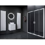 RAVAK Blix II - Двукрилна душ врата NBLDP4-130, 130x195 см, матово бяло/прозрачно стъкло 0YMJ0E00Z1 (0YMJ0E00Z1)