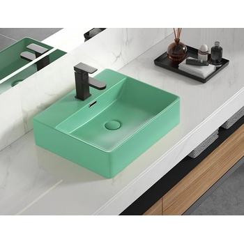 Inter Ceramic ПОРЦЕЛАНОВ УМИВАЛНИК ICB5042LG ВЪРХУ ПЛОТ 50x42х13см ЗЕЛЕН МАТ (ICB5042LG)