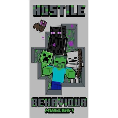 Jerry Fabrics Osuška Minecraft Hostile Behaviour 70 x 140 cm