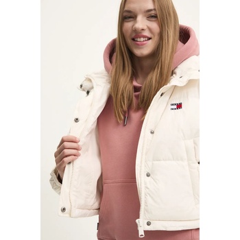 Tommy Jeans Пухено яке Tommy Jeans в бежово зимен модел с уголемена кройка DW0DW18820 (DW0DW18820)