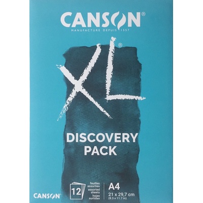 Canson XL Discovery Pack složka akvarelových a mix media papírů A4, 12 listů