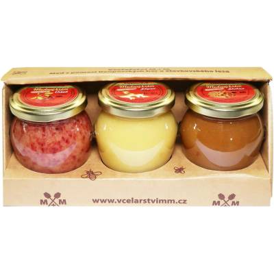 Včelařství M+M medové krémy višeň zázvor skořice 3 x 250 g