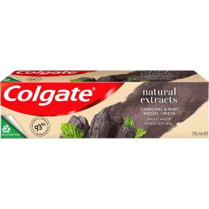 Colgate Natural Extracts Charcoal & Mint, избелваща паста за зъби с активен въглен и мента, 75 мл