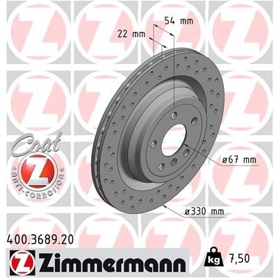 Brzdový kotúč ZIMMERMANN 400.3689.20 (400368920)