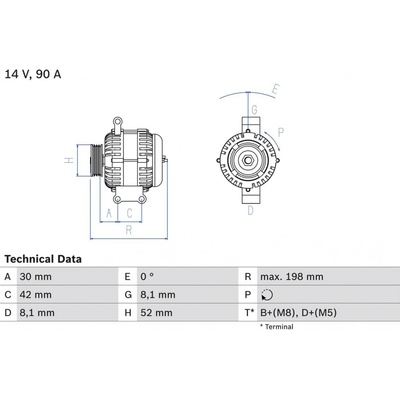 Alternátor BOSCH 0 986 041 800