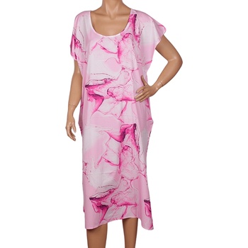 Image 1 of Плажна туника в розово с мраморен ефект