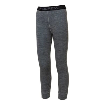 Progress Mb Sdnd Merino & Bambus dětské termo dlouhé spodky, šedý melír/petrol