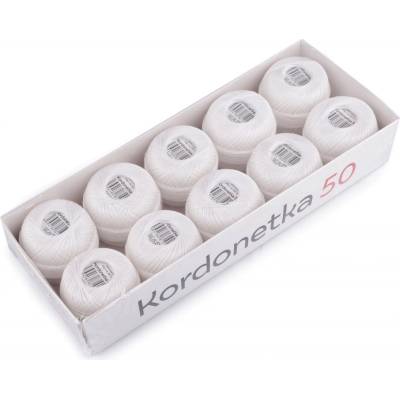 Prima-obchod Příze Kordonetka 20 g, barva 8002/50 bílá