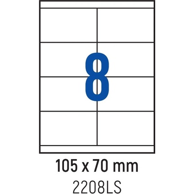 Spree Етикети лепящи 8 бр. , 105.0x70.0 мм, 100 л. , A4, кант 2 (3800884030424)