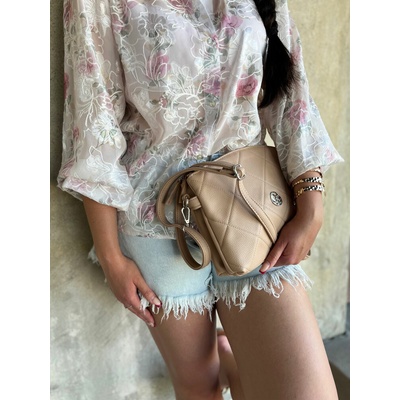 Svetlo dvojpriehradková crossbody kabelka GS-301-light brown hnedá