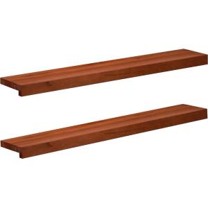vidaXL Парапети за прозорци 2 бр. Кафяво 100 x 20 x 2 cm Солидно бук (42048258)