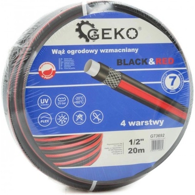 Geko G73692 vystužená na vodu 4-vrstvová Black & Red 1/2 "20m
