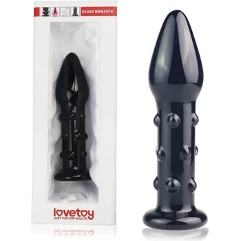 Image 1 of Стъклен анален разширител, релефен, 13, 9см. - Glass Romance Black (LVTOY00586)
