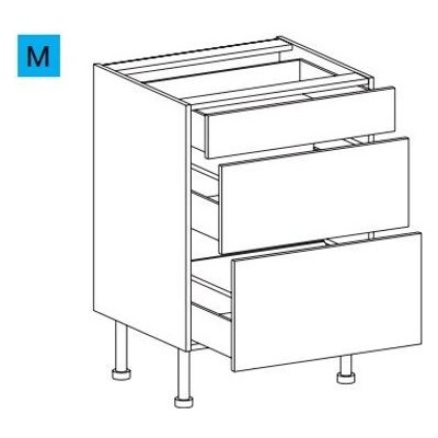 EBS MPLES603ZS Skříňka spodní 60cm, plnovýsuvné zásuvky, diamantově šedá 1 set – Hledejceny.cz
