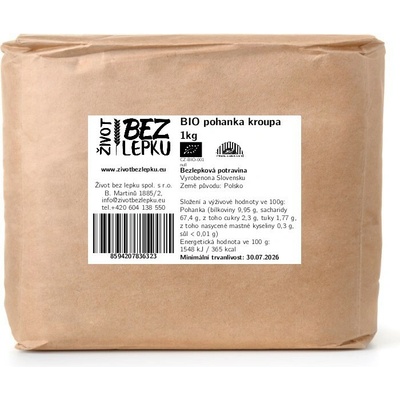 Život bez lepku BIO pohánková krúpa 1 kg