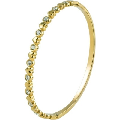 Marc Malone Elegantní pevný náramek s čirými krystaly Nyra Gold MCB260845G