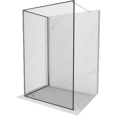 Mexen Kioto душ кабина Walk-in 140 x 100 см, черна рамка, матиран никел - 800-140-212-97-70-100 (800-140-212-97-70-100)