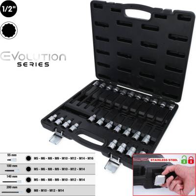 KS Tools" súprava nástrčných bitov XZN, 26-dielna 911.4540