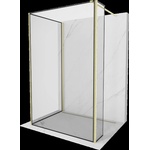 Mexen Kioto душ кабина Walk-in 110 x 80 x 30 см, черна рамка, златисто четкано - 800-110-080-221-55-70-030 (800-110-080-221-55-70-030)