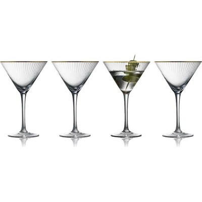 Lyngby Glas Sklenice na martini Palermo Gold 25 cl 4 x