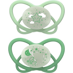 NIP Силиконови залъгалки NIP My Butterfly Green - Зайче и звездичка, 0-6 м, 2 броя, зелени (44000821316249) - ozone