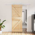 vidaXL Преплъзваща се врата Естествено и бяло 80 x 210 cm (3444948)