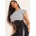 Missy Empire V Neck Wide Fit Cropped Knitted Vest - Grey