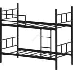 ASIR GROUP Метално етажно легло MAVEN 90x200 см, черно, товароносимост 2x100 кг (AS3237)