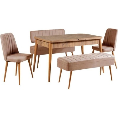 Sconto Jedálenská zostava Vina 13 svetlohnedá / borovica atlantic