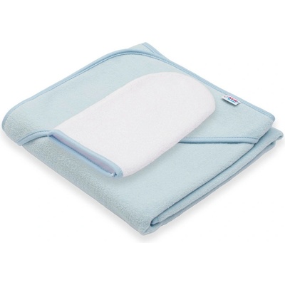 New Baby froté osuška s kapuckou BASIC 80x80 modrá