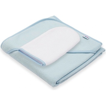 New Baby froté osuška s kapuckou BASIC 80x80 modrá