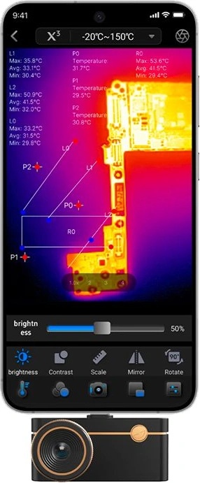 Thermal Master P3 термална камера и термовизия за мобилен телефон, IR 512x384, USB-C (P3)